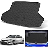 Elsetyler Cargo Liner for 2021-2026 Civic - Black TPE All Weather Heavy Duty Waterproof Rear Cargo Tray Trunk Floor Mat Protector Compatible with 2021-2026 Honda Civic Sedan