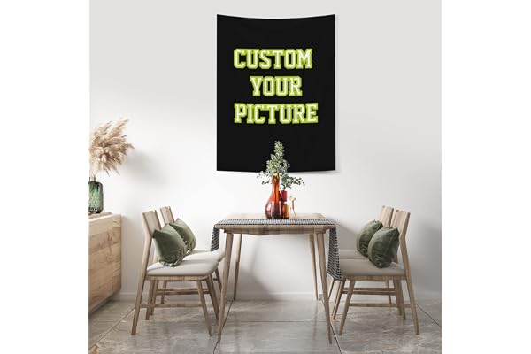 JINJUREN Custom Tapestry Upload Images Banners and Signs Customize For Bedroom 29 * 37inch Vertical