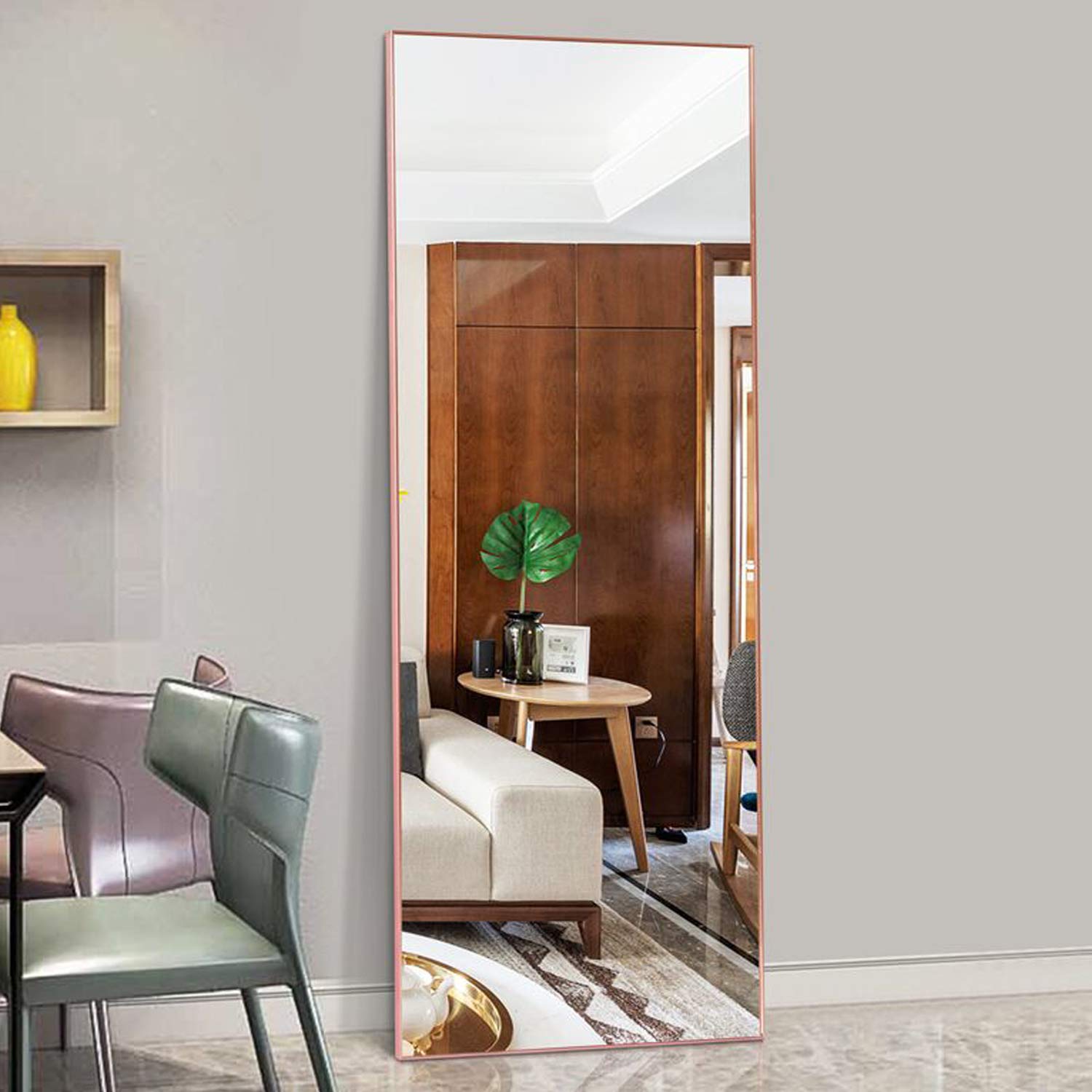 H A 65 X22 Full Length Mirror Bedroom Floor Mirror Standing Or Hanging Rose Gold