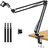 K KASONIC Microphone Stand, Adjustable Microphone Suspension Boom Scissor Arm Stand for Broadcasting Recording, Voice-Over So