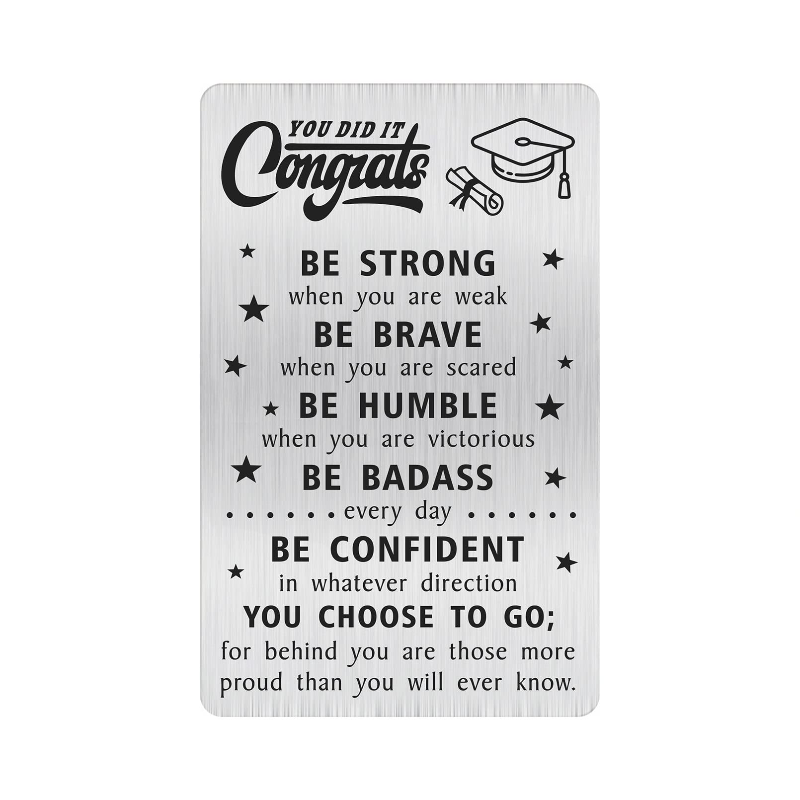 MOQIYXL Funny Small Graduation Card Gifts, Be Confident In Whatever Direction You Choose To Go, Graduate Gifts for Men Women, Unique Engraved Wallet Card