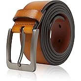 Genuine Leather Dress Belt For Men - Mens Belts For Suits, Jeans, Uniform With Single Prong Buckle - Designed in the USA