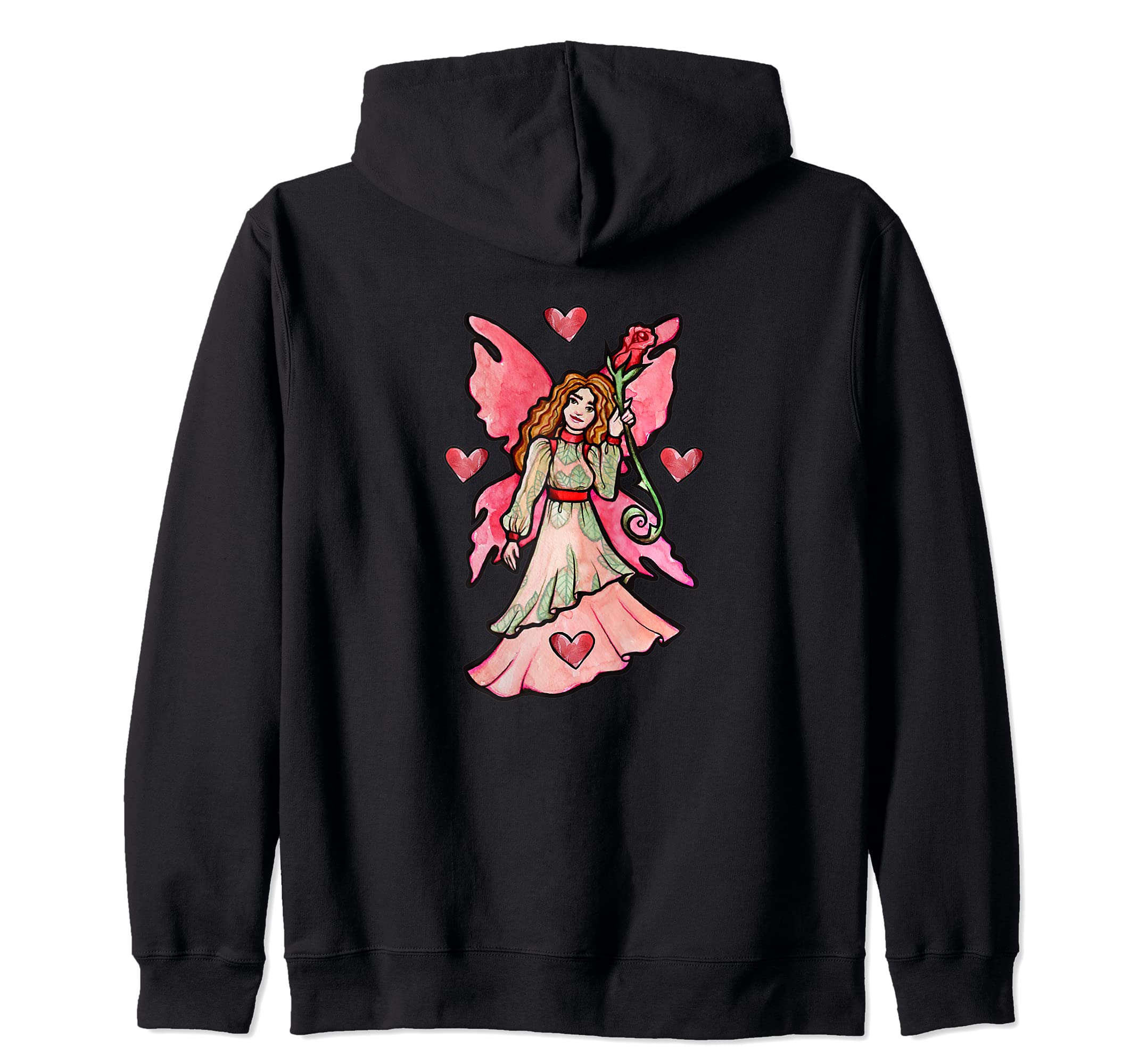 Valentine Fairy Garden Art Faerie Gardeners Zip Hoodie