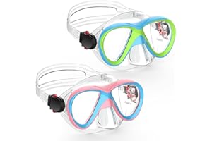 Jwintee Kids Swim Swimming Goggles, Snorkel Diving Mask for Youth w/Nose Cover