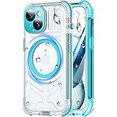 Haireca for iPhone 15 Waterproof Case with Magsafe, Screen Protector, Lanyard, IP68 Military Full Body Shockproof, for Water Sports Outdoor Work, Funda para iPhone 15 Impermeable, 6.1" Teal