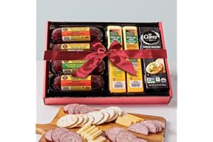 Wisconsin Cheese Company - Ultimate Mancave Gift Box - 100% Wisconsin Cheese, Sausage & Cracker Gift Box | Perfect for Parties, Charcuterie Boards and Holiday Gifts