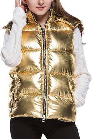 calvin klein quilted metallic puffer vest