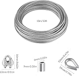 YSDMY 21 Pcs Rope Thimble Kit 10M PVC Coated Stainless Steel Wire Rope Set view 2