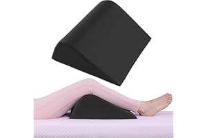 HOMBYS Wedge Bolster Pillow for Legs,Knee Wedge Pillow for Massage Table,Triangle Massage Bolsters for Under Legs,PU Leather Waterproof Foam Tatoo Pillow (Black)