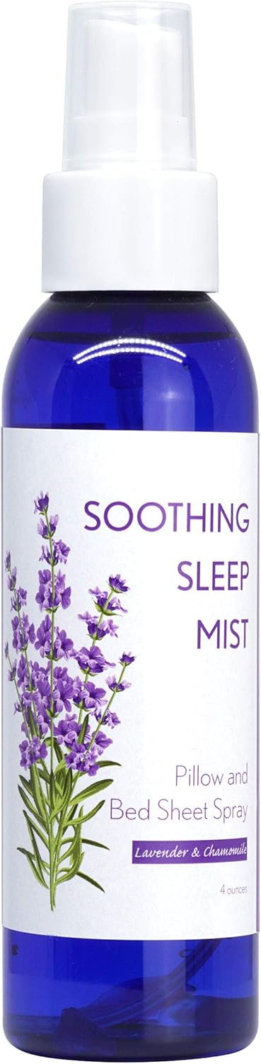 Lavender and Chamomile Bedtime Pajama Spray and Pillow Mist. Nighttime Sleep Aid. Relieve Insomnia and Sleepless Nights. (1x 4 Ounce Bottle)