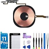 DGSCSMY for iPhone 11 Pro Wireless Charging Coil Volume Button Replacement | OEM Mute Button Silent Switch NFC Chip Flex Cable Assembly Metal Bracket Complete Repair Fix Tools Kit A2160 A2217 A2215