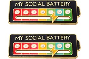 VIZETHRU Battery mood found - My Battery mood Creative Lapel Pin, Fun Enamel Emotional Pin 14 Days A Week