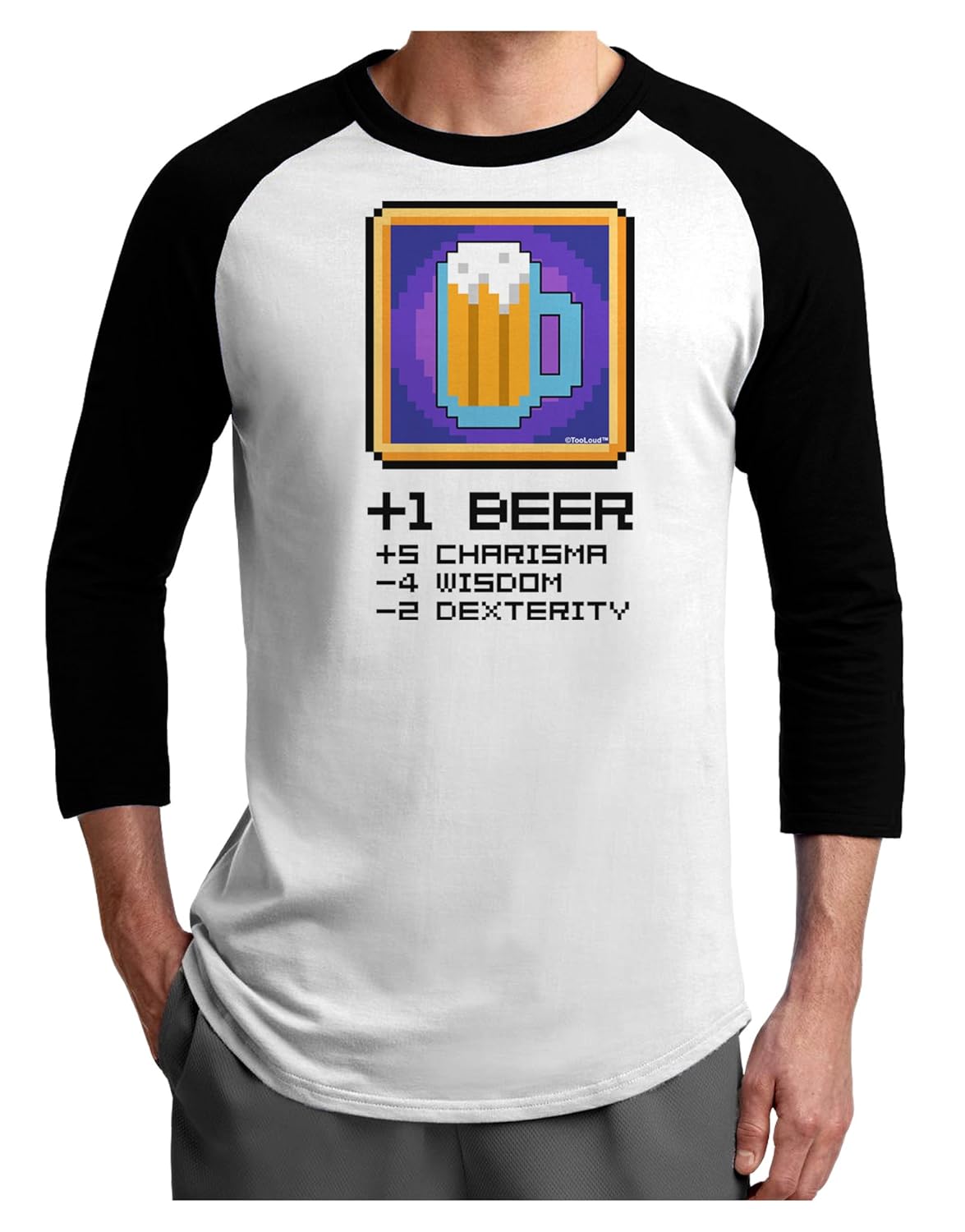 Pixel Beer Item Adult Raglan Shirt Stellanovelty