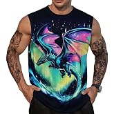 PUNUVOMY Mens Viking Norse Graphic Tank Top Soft Cotton-Like Streetwear for Gym Beach Summer Casual