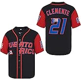 Men's #21 Roberto Clemente Baseball Jersey Puerto Rico World Game Classic Baseball Shirt Stitched