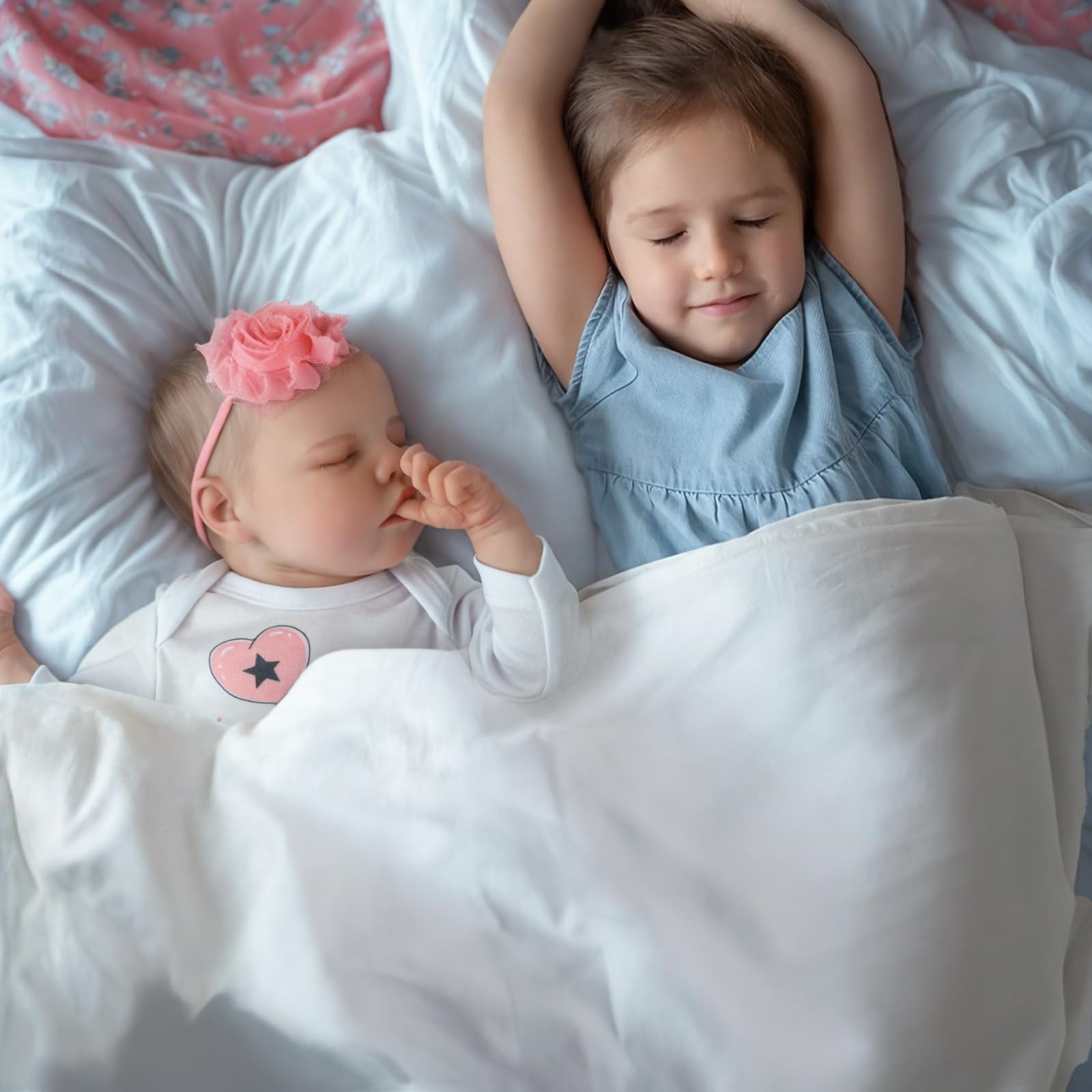 JIZHI Lifelike Reborn Baby Dolls Girl, 17 Inch Real Baby Doll Soft Body Realistic Newborn Vinyl Silicone Baby Doll Full Body Poseable Real Life Baby Dolls with Feeding Kit Gift Box for Kids Age 3+