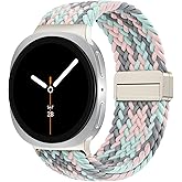 SNBLK Magnetic Braided Band Compatible with Samsung Galaxy Watch 8 Band 40mm 44mm/Watch 8 Classic 46mm (2025) Men Women, No Gap One Click Nylon Elastic Sport Strap for Samsung Galaxy Watch 8 Classic