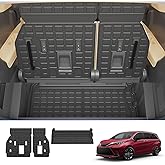 Rongtaod Cargo Mat Compatible with 2021-2025 2026 Toyota Sienna 7&8 Seats Cargo Liner Trunk Liner Trunk Mat 3rd Row Back Seat Cover All Weather 2024 Sienna Accessories (Backrest Mats+runk Mat)