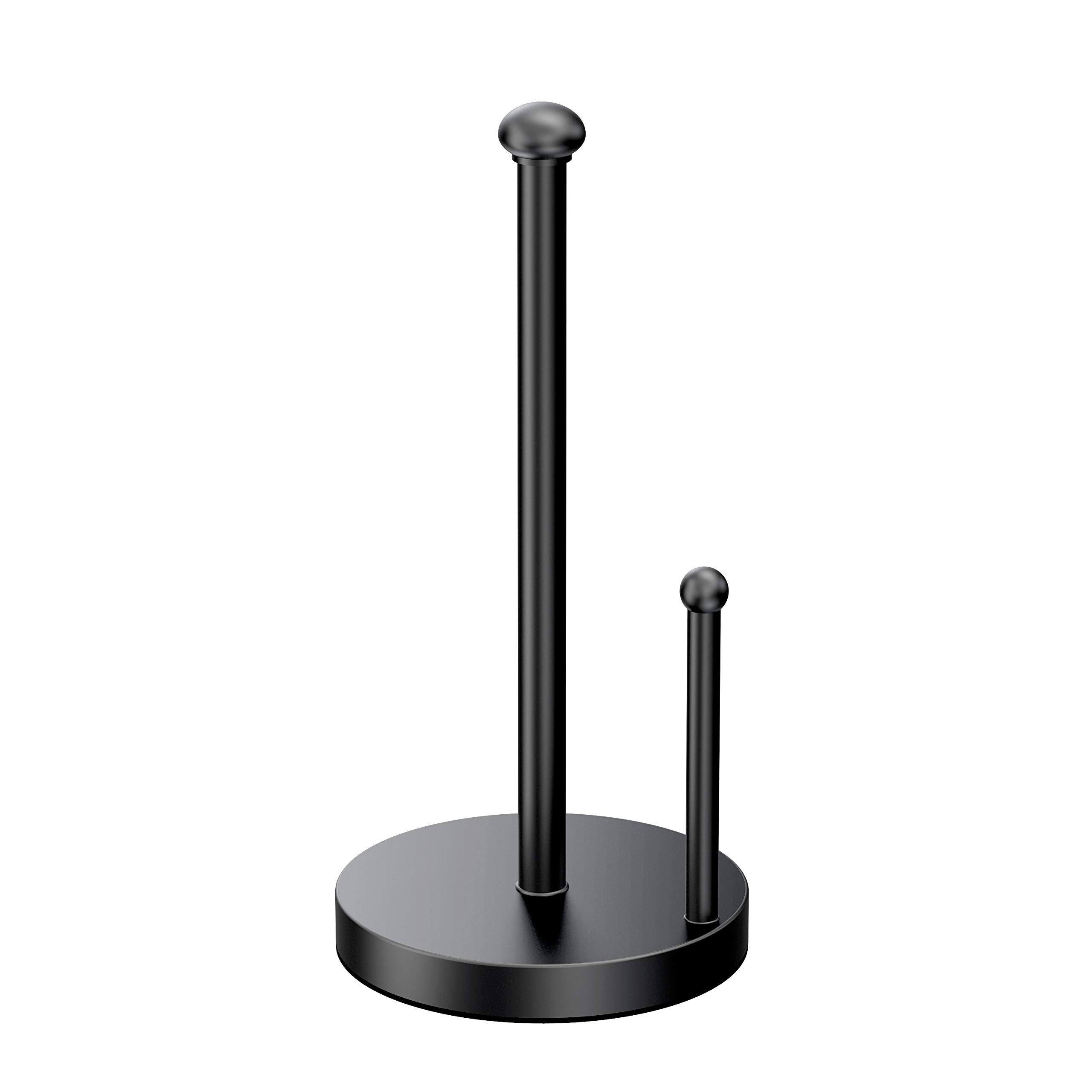 Gatco 1447MX Kitchen Paper Towel Stand, 13.50" H, Matte Black |Countertop Solid Brass Weighted Base Paper Towel Holder Stand