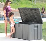 LIFETIME Storage Box Desert Sand Grey 151x72x69 cm Wood Grain Textured view 3