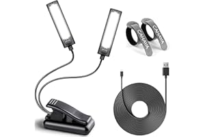 CAHAYA Music Stand Light with 32 Lamp Beads ＆ 98in USB Cord Incl,Reading Lamp in Bed, 3 Lighting Modes 12-Level Brightness,wi