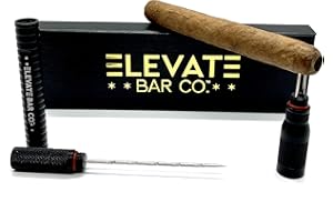 Elevate Bar Co.™ Heavy Duty 4-in-1 Cigar Punch Tool, Dual Size Punch (20 – 70 Gauge Cigar), Enhance Draw Pick Tool, and 2-Prong Poker