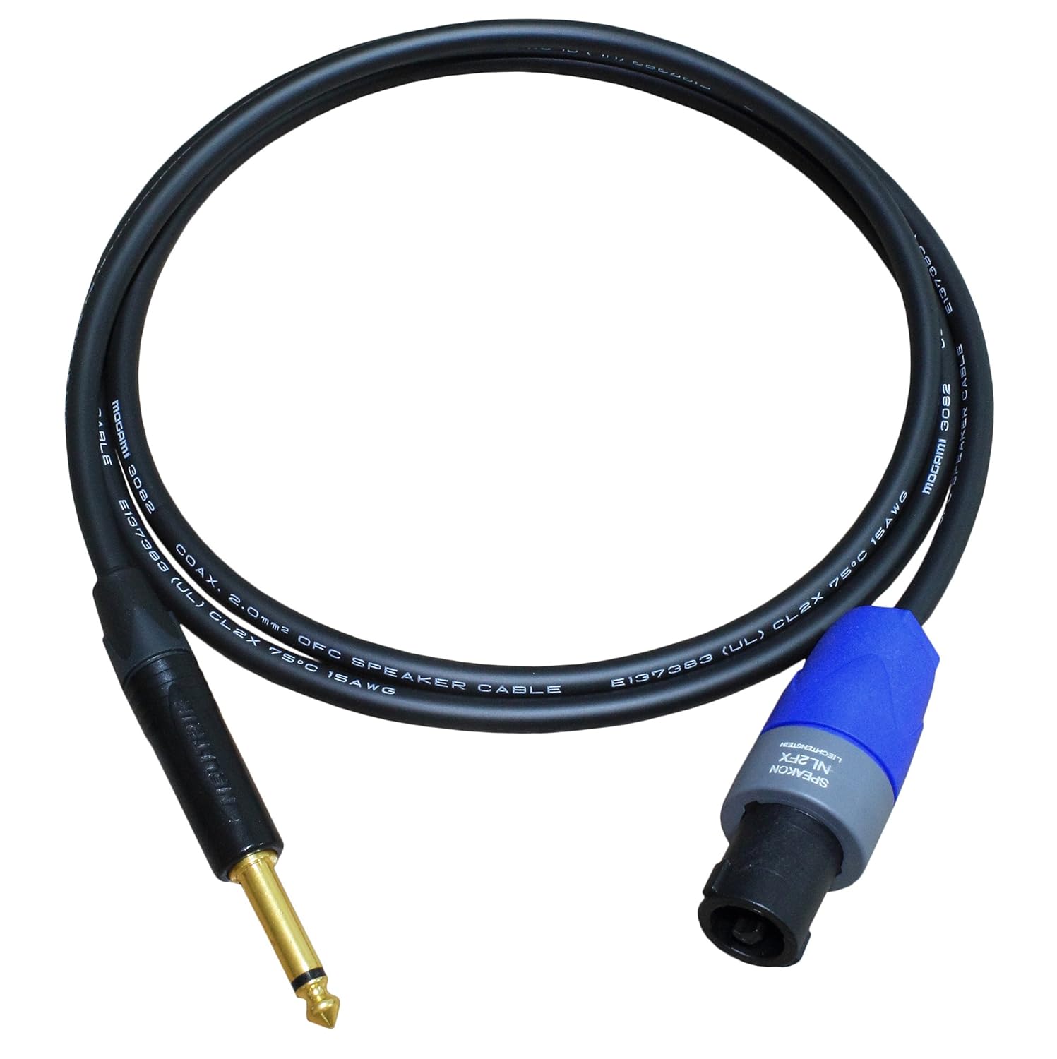 4 Foot Coaxial Studio Speaker Cable Custom Made by WORLDS