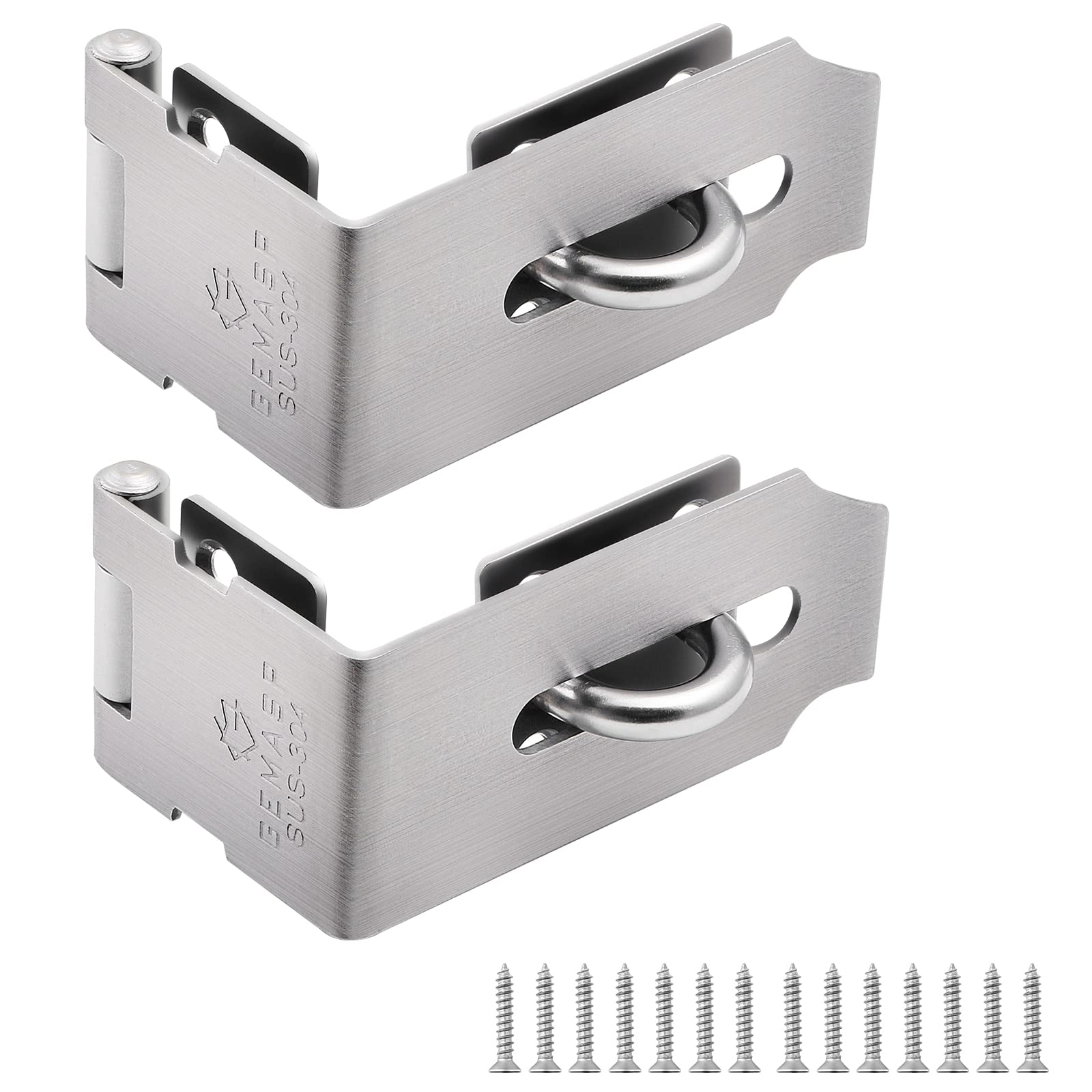Mua GEMASP Hasp Latch 2 Pack, 90 Degree Solid 304 Stainless Steel File