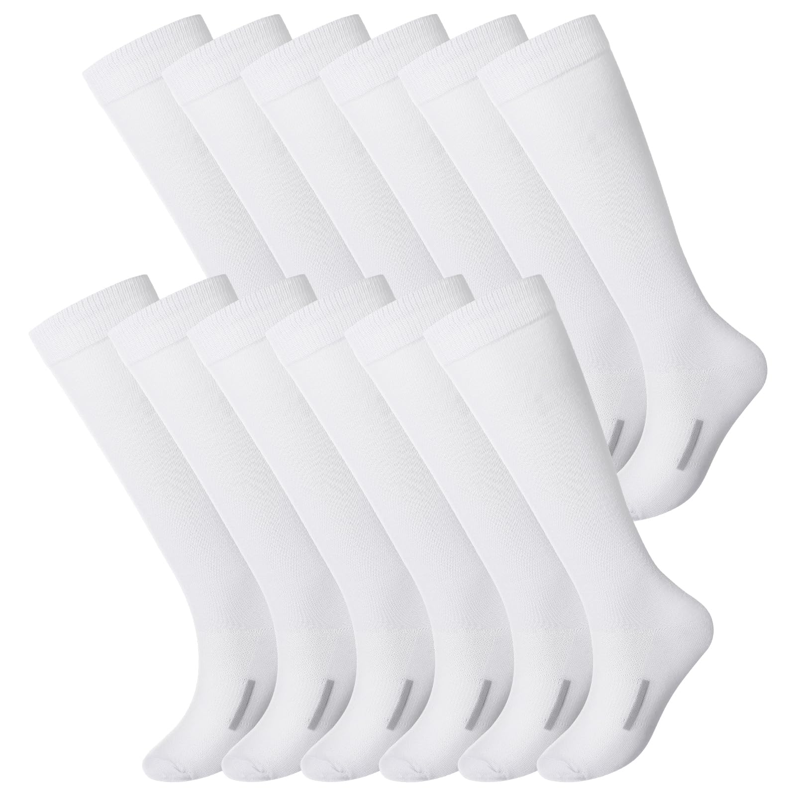 Photo 1 of Haysandy 12 Pairs Youth Socks Bulk Soccer Football Softball Baseball Socks for Athletic Girls Kids Youth Adults Team Sport(White,M)