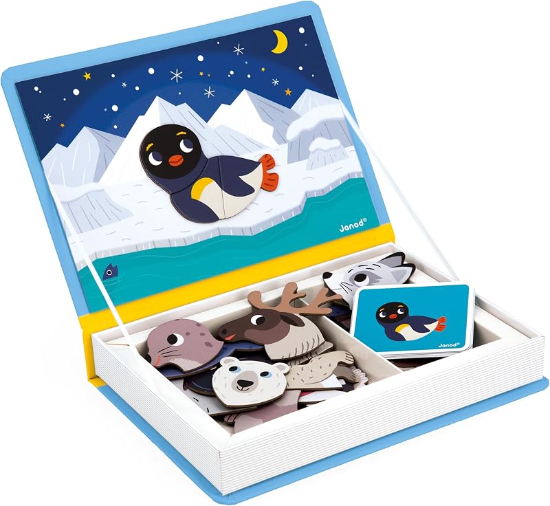 Janod Magnéti'Book Arctic Animals 30 Magnets 10 Model Cards 3+ FSC