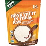 MONK FRUIT IN THE RAW, Keto-Certified Zero Calorie Sweetener with Erythritol, 0 Net Carbs, 16 OZ. Bag (1 Pack)
