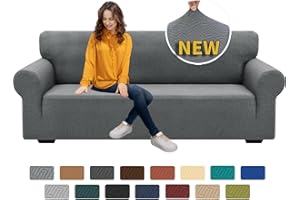 XINEAGE 2025 New 1 Piece Couch Covers for 3 Cushion Couch (79"-91") Stretch Sofa Cover Slipcover Pet Friendly Soft Washable Furniture Protector with Elastic Bottom for Kids,Dog (Sofa, Light Gray)