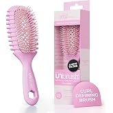 FHI Heat UNbrush Curl Detangling Brush for use on Wet Hair Only | DuoFlex Bristles &amp; Curl Handle Wavy Coily or Curly Hair Brush for Gentle Detangling &amp; Faster Styling-Periwinkle Light Blue