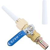 Ceramic Sandblasting Gun Assembly: Nozzle Tip (1/8" ID) 2Pcs Nozzles | Brass Ball Valve and Connector 2Pcs Grinding Nozzle Tip Replacement,Valve Type Sandblaster Gun Blue