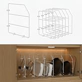 XINWXSS Baking Sheet Organizer Set of 6, 17"x13" Vertical Tray Dividers for Kitchen Cabinets, White Metal Cabinet Divider, Metal Wire Storage for Pans, Baking Trays and Cookware