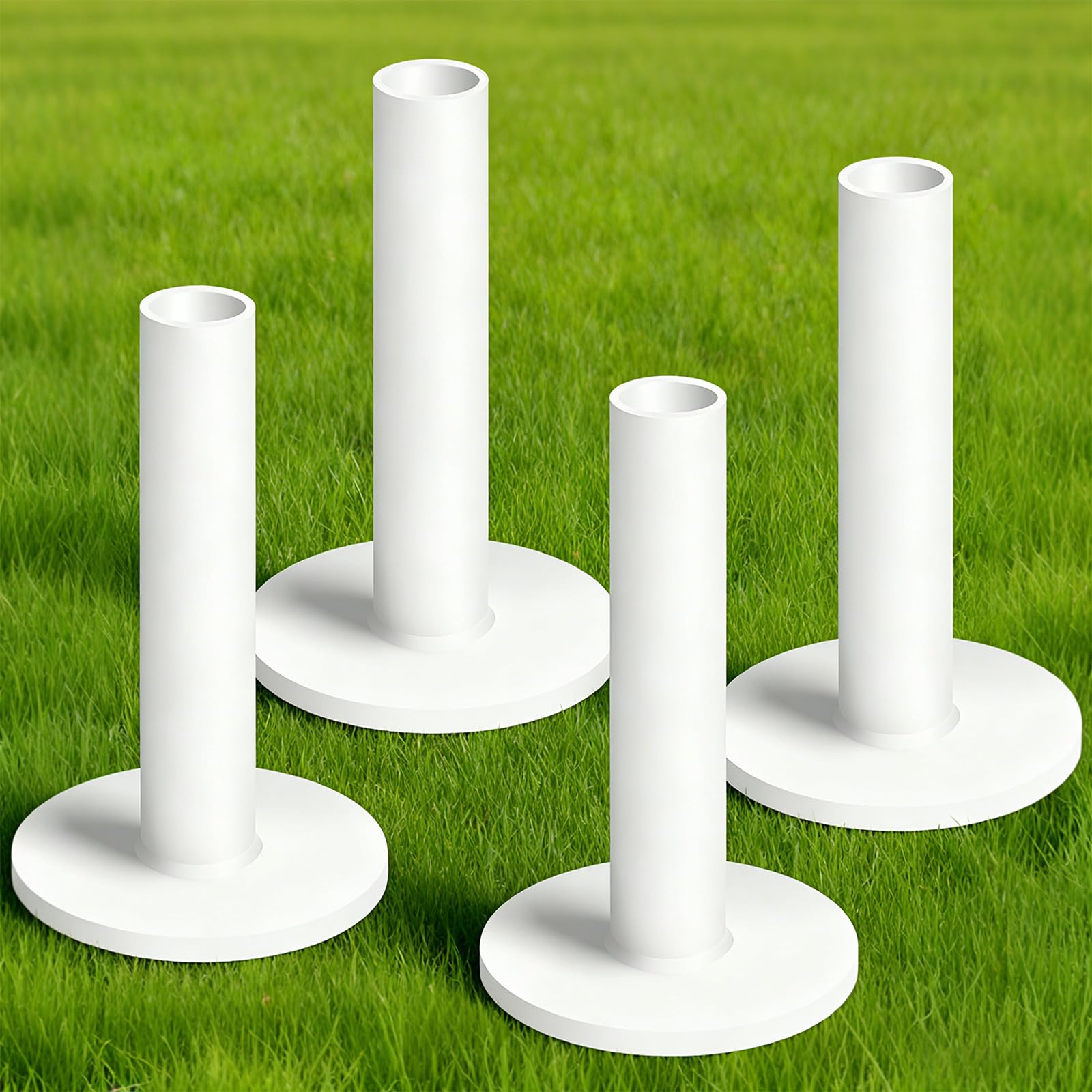 Extra Long Golf Rubber Tees 3.75 Inch 2 3 or 4 Pack, Adjustable Height & Durable Long Tees For Drivers Hybrids And Mats Practice, Ideal Driving Range Gift For Golf Enthusiasts (4 Count 3.75''-White)