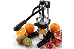 PRIJESSE Commercial Heavy Duty Manual Citrus Juicer, Cast Iron Orange Press Squeezer for Lemon, Lime, Grapefruit & Pomegranat