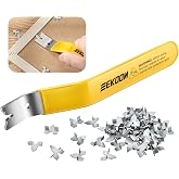 Feekoon Glazier Point Driver with 100 Push Points, Yellow | for Glass, Picture and Cross Stitch Framing In Soft Wood or Paper Frames, Not for Plastic or Hardwood, Rubber Grip Easy Hold