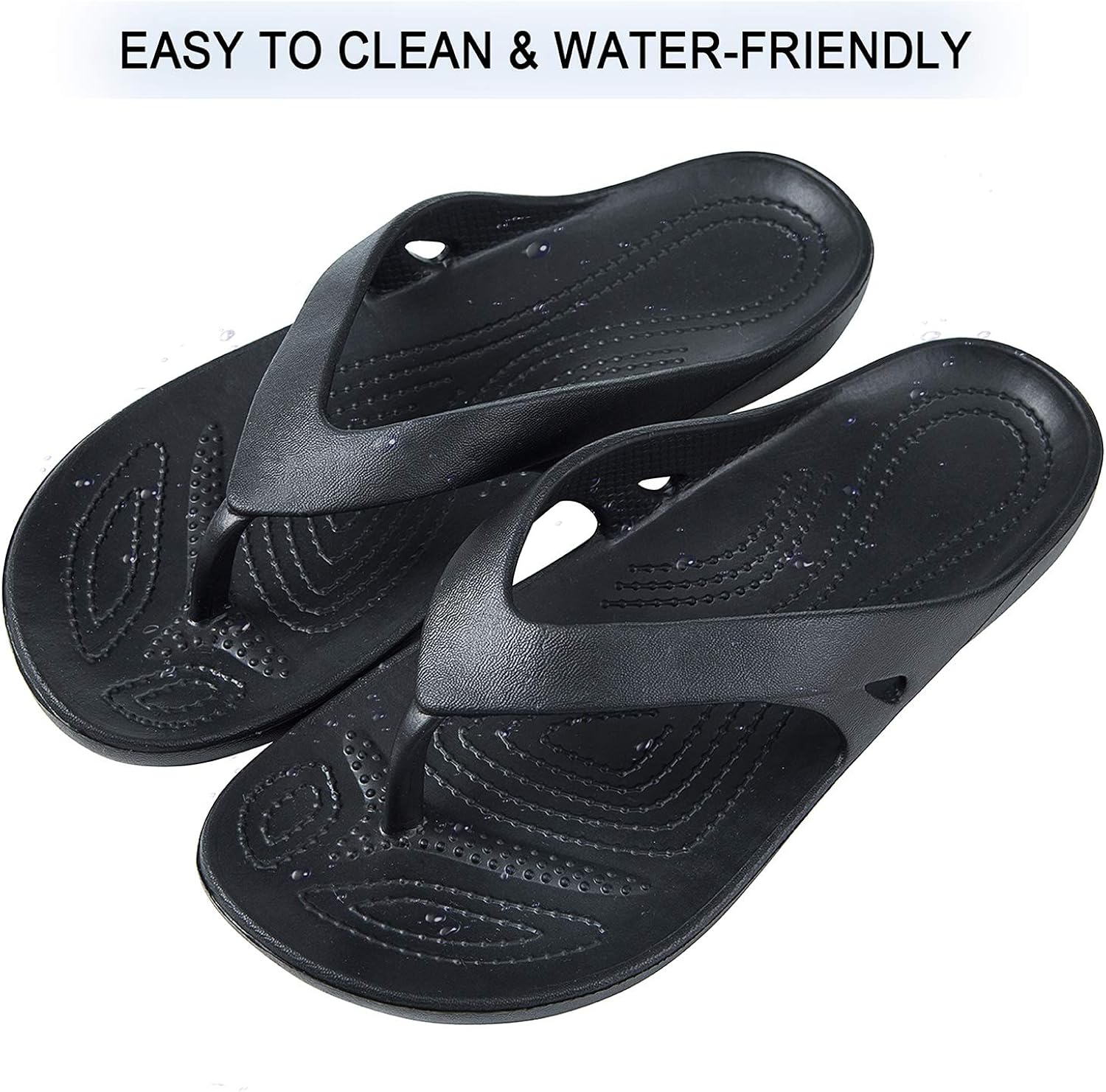  | Temi Women's Flip Flops, Soft Lightweight Sandals for Women Anti Slip Casual Slippers Shower Beach Pool Bathroom Flat Slides Shoes | Slides