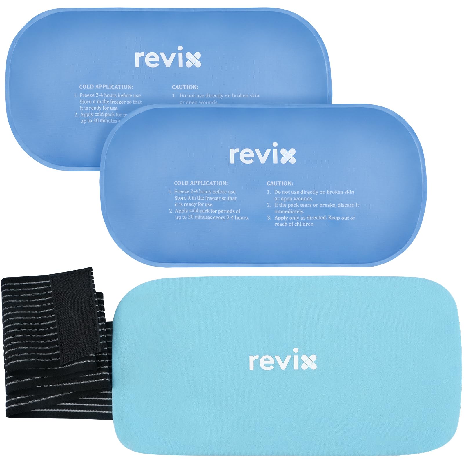Photo 1 of REVIX Gel Ice Packs Reusable 14" x 7" – 2 Packs Flexible Cold Compress with Strap for Back, Shoulder, Hip, Thigh – Extra Large Ice Pack for Everyday Recovery & Cooling Relief