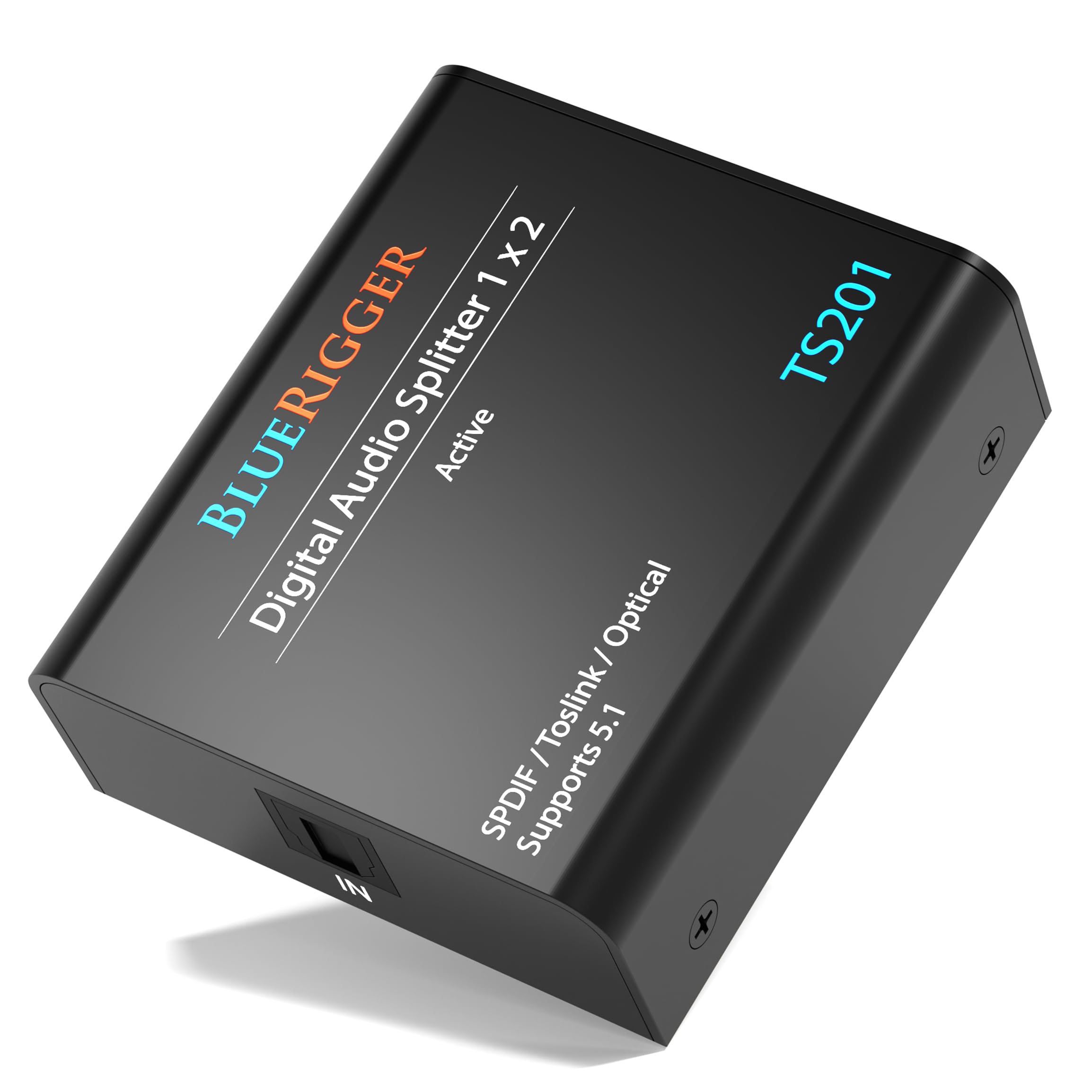 Photo 1 of BlueRigger Digital Optical Audio Splitter (Active Toslink Splitter 1 in 2 Out, SPDIF, Fiber Optic Adapter) - Compatible with Home Theatre, Xbox, PS4, DVD, Receiver, TV, LPCM2.0, DTS, Dolby Digital