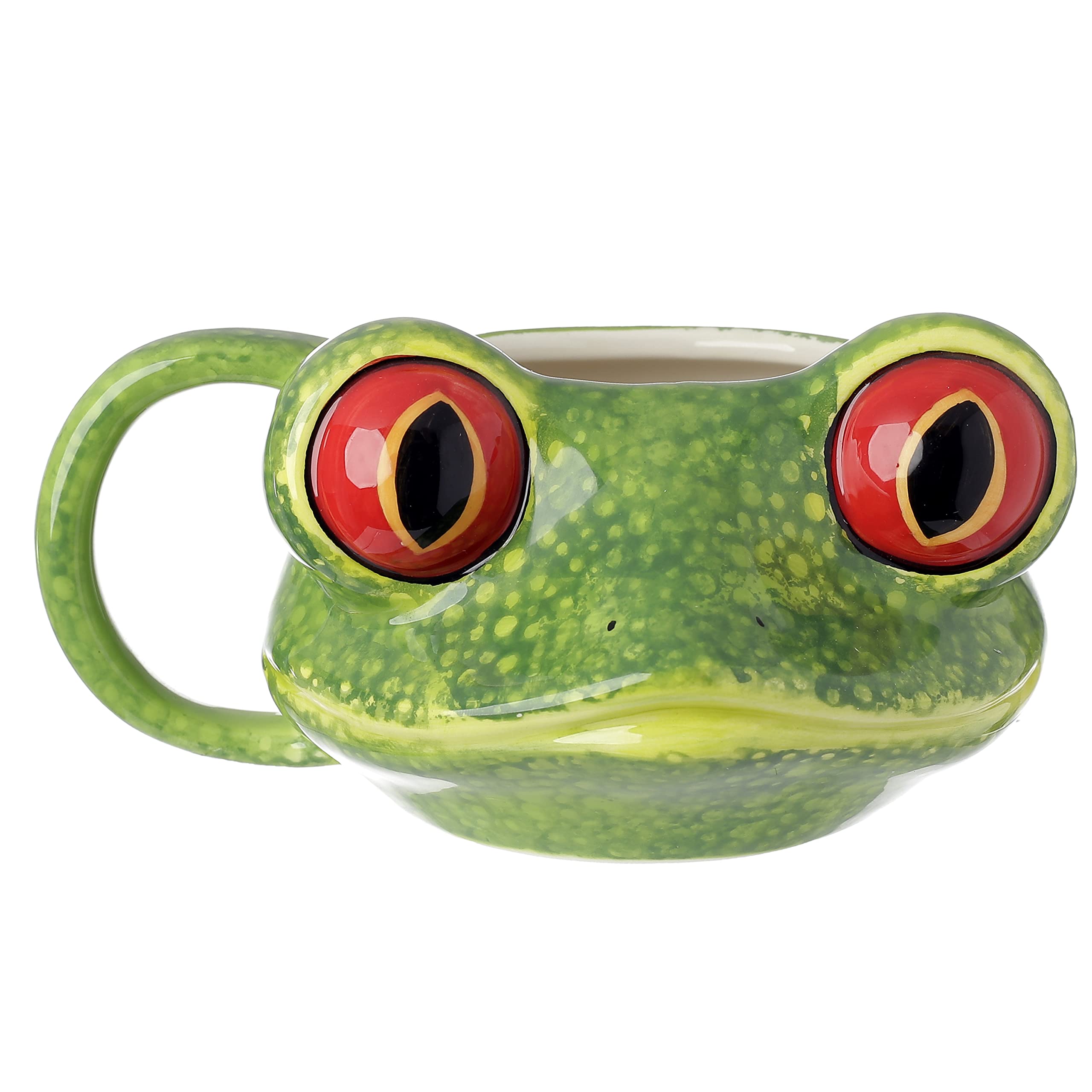 Pukinator Large Eyes Frog Ceramic Mug, Mixed, Height 8 cm, Width 15.5 cm, Depth 12.5 cm