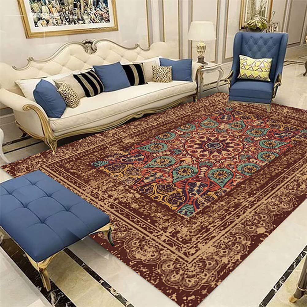 Européen Tapis Rétro Chic Bohème Tapis Contemporain Tapis De Salle à Manger De Salon Résistant Européen Tapis Rétro Chic Bohème Tapis Contemporain Tapis De Salle à Manger De Salon Résistant