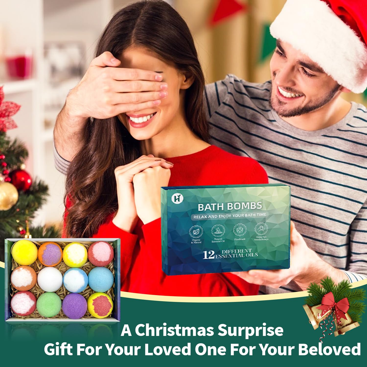 Bath Bombs for Women Mom Her Set, Christmas Stocking Stuffers for Teen Gifts - 12Pack Handmade Natural & Organic, Spa Relaxing Birthday Gifts for Men, Aromatherapy Bubble Bath, White Elephant Gifts