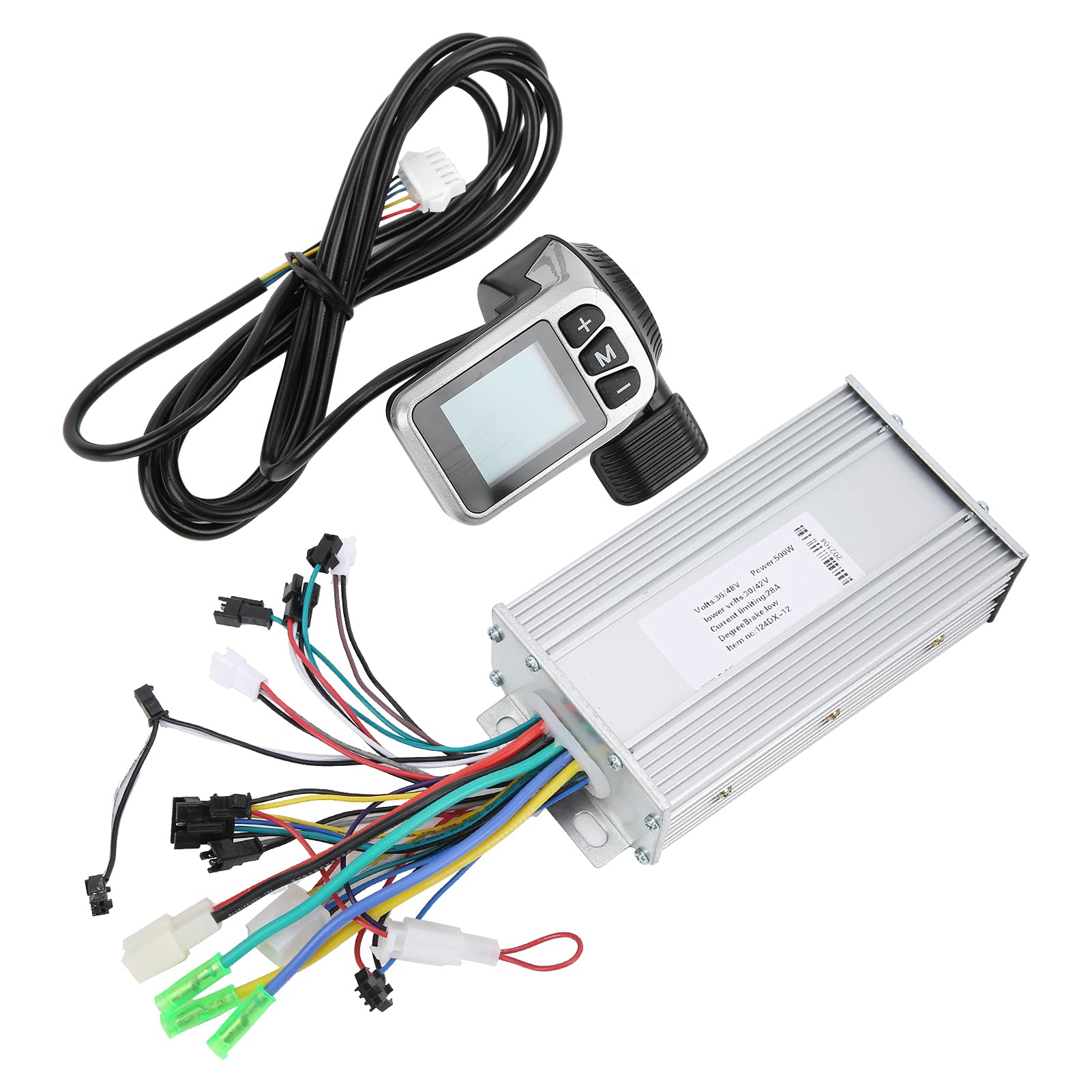 Brushless Electric Scooter Controller 36V/48V 500W 124DX Brushless Motor Controller with LCD Display for Electric Scooter