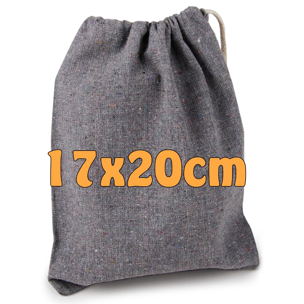 Cottonbagjoe Cotton bag, fabric bag with drawstring, advent calendar bag, Santa bag, lunch bag, cosmetic bag, jewellery bag, toy bag for small items (10 pieces, recycle)