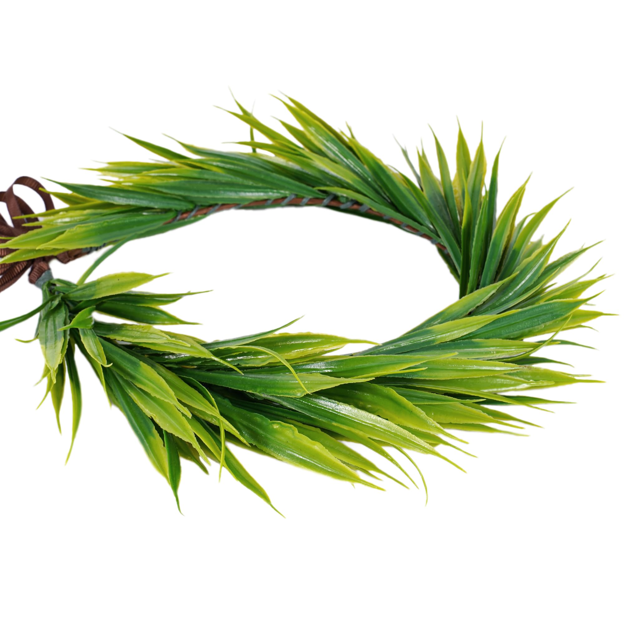 Photo 1 of KorViSHOW Hawaiian Leaf Lei Crown Headband - Artificial Tropical Green Leaves Headpiece for Girls Women Hawaii Decor Beach Luau Party Costume Accessories