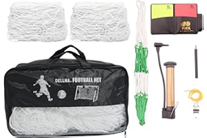 DELLNA Soccer Goal Nets 2-Pack, Full Size Football Net Replacement - Heavy Duty Polyethylene Netting for Field & Backyard (No Posts Included)