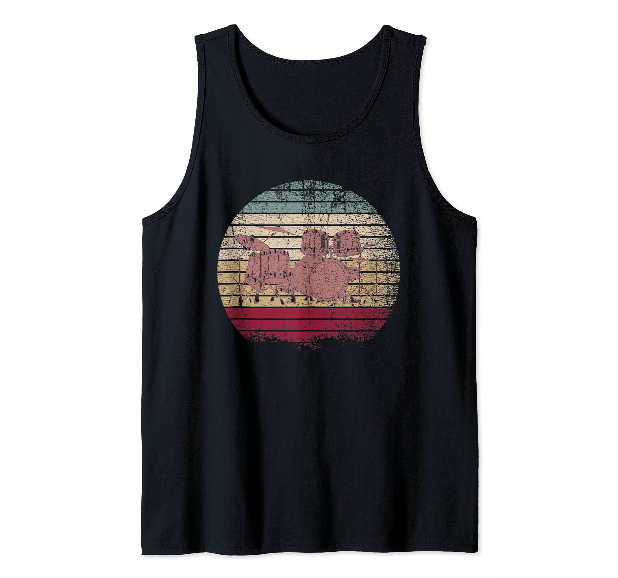 Retro Drum Set Rock Music Percussion Musician Drummer Drums Tank Top