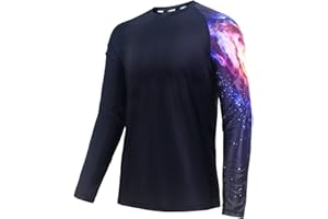 USKOY Men's Rash Guard Long Sleeve Sun Protection UV SPF UPF 50+ Fishing Shirts Lightweight Quick Dry Swim Shirts Nylon